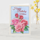 Rozen boeket verjaardagskaart kaart (Gele Bloem)