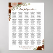 rozen Boho Wedding Seating Chart in het najaar Poster (Voorkant)