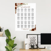 rozen Boho Wedding Seating Chart in het najaar Poster (Thuiskantoor)