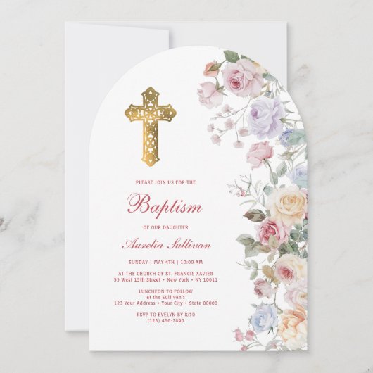 Rozen boogdoop kaart (Voorkant)