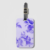  Rozen Botanische Bloemen Lavendelblauw Bagagelabel (Voorkant (verticaal))