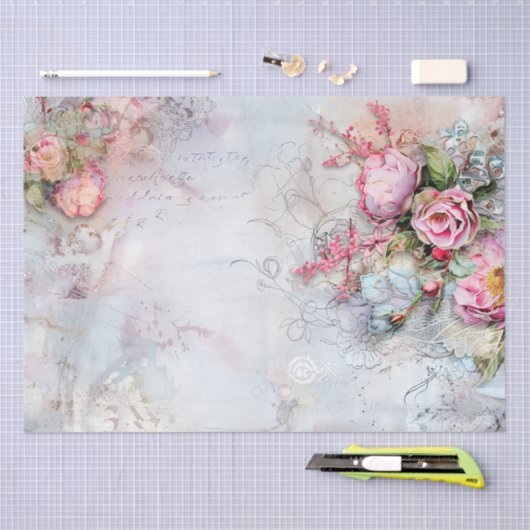  Rozen Botanische Ephemera Decoupage Tissuepapier (Craft)