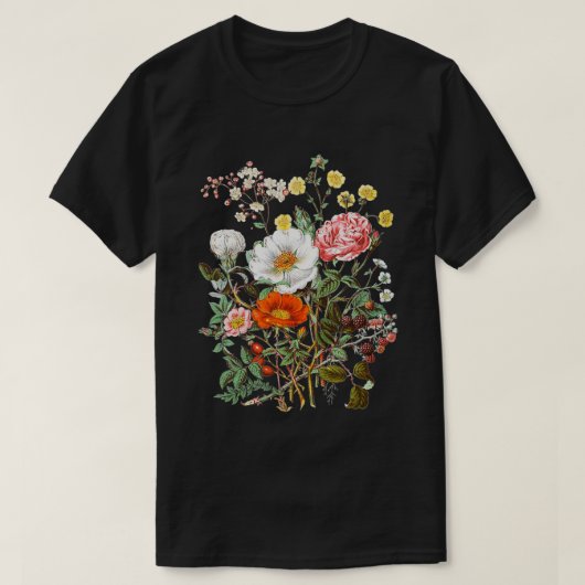  rozen Botanische Florence wild Flower T-shirt (Design voorkant)