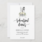 rozen botanische repetitie dineruitnodiging kaart (Voorkant)