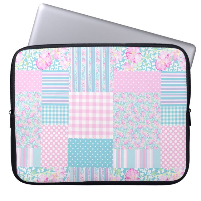 Rozen, botervliegen, Faux-beschermhoes voor laptop Sleeve (Voorkant)