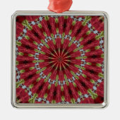 Rozen Bouquet Kaleidoscope onder glas 1 Metalen Ornament (Voorkant)