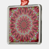 Rozen Bouquet Kaleidoscope onder glas 1 Metalen Ornament (Links)