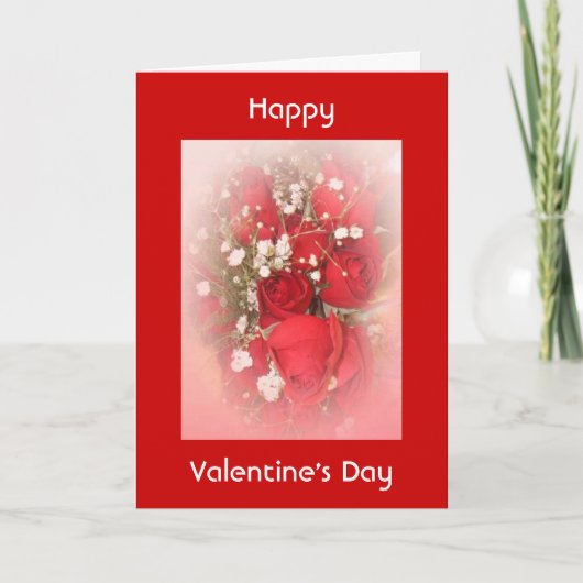 Rozen Bouquet Valentijnse kaart (Voorkant)