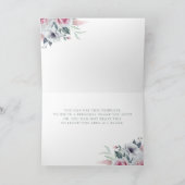 Rozen Bouquet Waterverf Bleek blauw Hartelijk dank Kaart (Binnen)