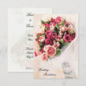 Rozen Bouquet Wedding Kaart (Voorkant / Achterkant)