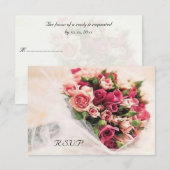 Rozen Bouquet Wedding RSVP Kaartje (Voorkant / Achterkant)