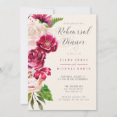 Rozen Bourgogne/Cream-repetitie Dinner ID584 Kaart (Voorkant)