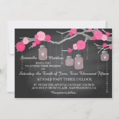 Rozen Branches Chalkboard Wedding Invitation Card Kaart (Voorkant)