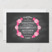 Rozen Branches Chalkboard Wedding Invitation Card Kaart (Achterkant)