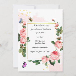  Rozen Bridal Shower Invitation Kaart