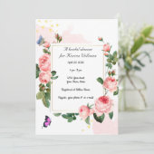  Rozen Bridal Shower Invitation Kaart (Staand voorkant)