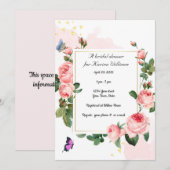  Rozen Bridal Shower Invitation Kaart (Voorkant / Achterkant)