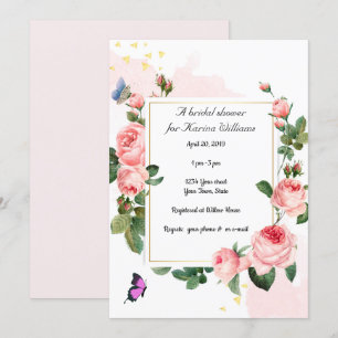  Rozen Bridal Shower Invitation Kaart
