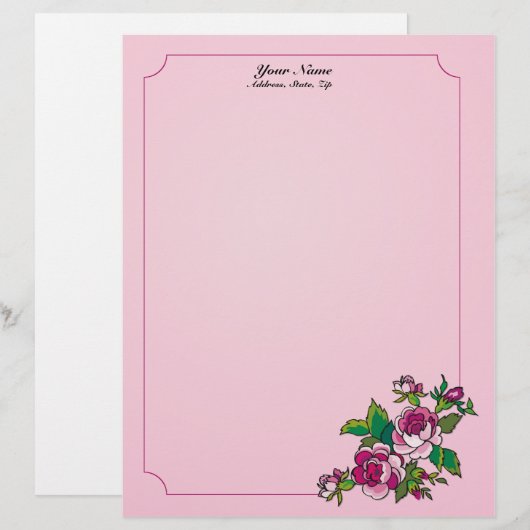 Rozen Briefhoofd (Voorkant / Achterkant)