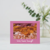 Rozen Briefkaart - Live, Love, Laugh (Staand voorkant)