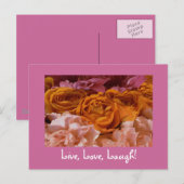 Rozen Briefkaart - Live, Love, Laugh (Voorkant / Achterkant)