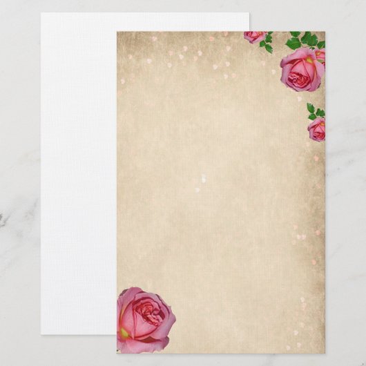 Rozen Briefpapier (Voorkant / Achterkant)