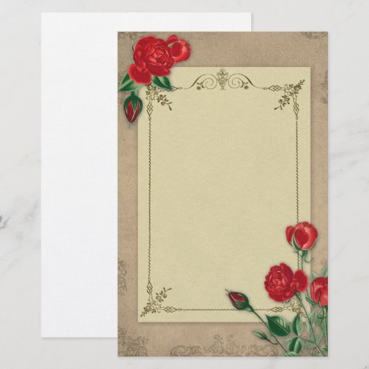 Rozen Briefpapier (Voorkant / Achterkant)