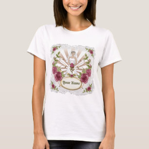 Rozen Bruid aangepaste bruiloft T-Shirt