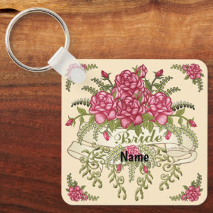 Rozen bruid bruiloft sleutelhanger
