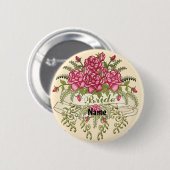 Rozen Bruid Wedding pin knop Ronde Button 5,7 Cm (Voorkant /achterkant)