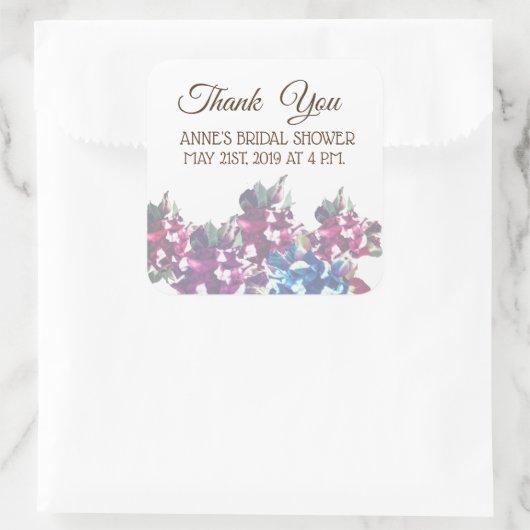 Rozen bruids doucheSticker Vierkante Sticker (Tas)