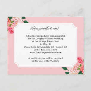  Rozen bruiloft accommodaties Briefkaart