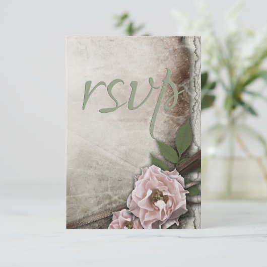  Rozen bruiloft Collectie RSVP (Staand voorkant)