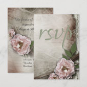  Rozen bruiloft Collectie RSVP Kaartje (Voorkant / Achterkant)