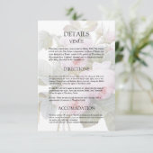  Rozen bruiloft gast details Kaart (Staand voorkant)