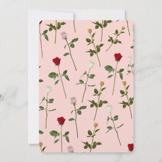 Rozen bruiloft Kaart (Achterkant)