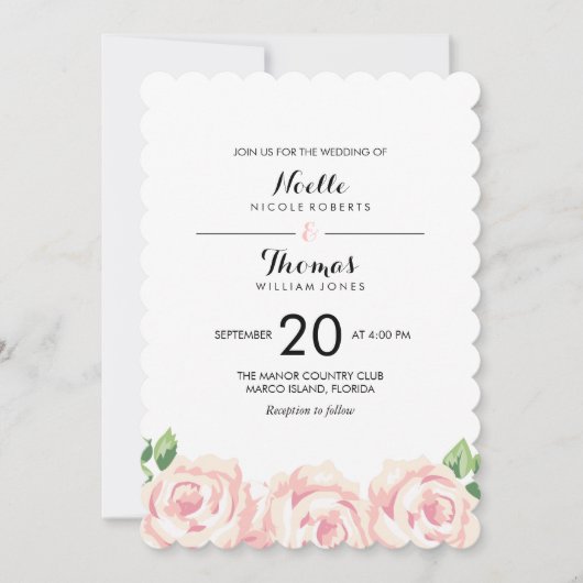  Rozen bruiloft Kaart (Voorkant)