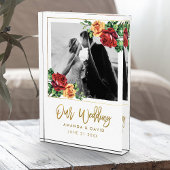 Rozen Bruiloft Keepsake Passen getrouwd Fotoblokken