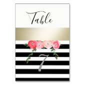 Rozen bruiloft met moderne gouden strepen kaart (Achterkant)