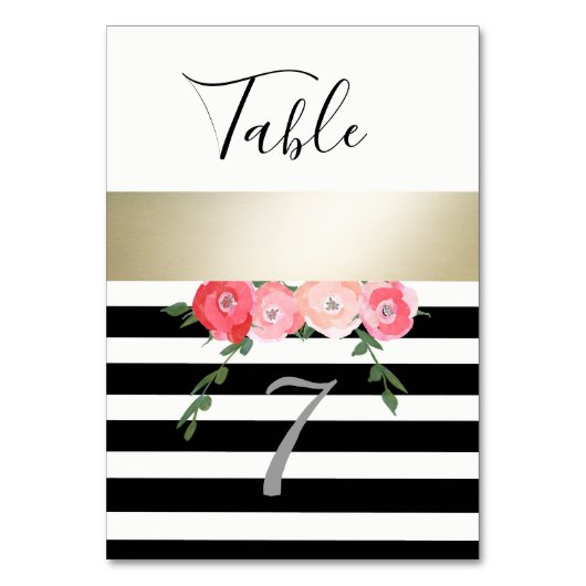 Rozen bruiloft met moderne gouden strepen kaart (Voorkant)