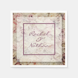 Rozen bruiloft Napkins Servet