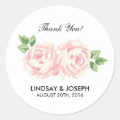  Rozen bruiloft Ronde Sticker (Voorkant)