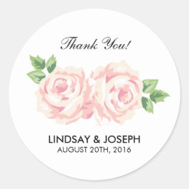  Rozen bruiloft Ronde Sticker