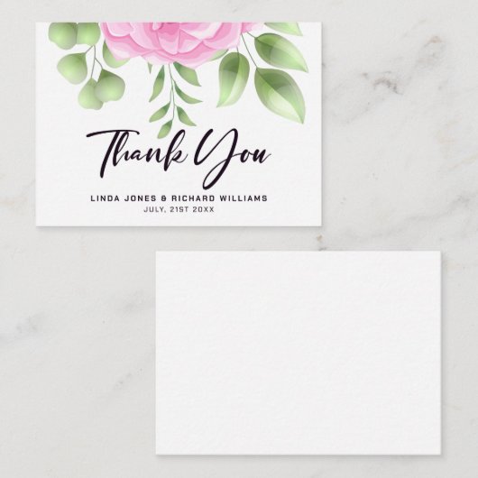 Rozen bruiloft Rozen Bedankt Noteer Kaart Notitiekaartje (Voorkant / Achterkant)