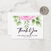 Rozen bruiloft Rozen Bedankt Noteer Kaart Notitiekaartje (Voorkant / Achterkant in situ)