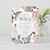  Rozen Bruiloft Typografie Uitnodiging (Staand voorkant)