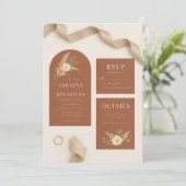 Rozen bruiloft uitnodiging set Collectie | terraco (Staand voorkant)