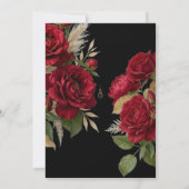 Rozen Burgundy Bloemige Moderne Boho Bruiloft Kaart (Achterkant)