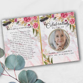 Rozen Burgundy Blush Celebration of Life Programme