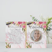 Rozen Burgundy Blush Celebration of Life Programme (Staand voorkant)